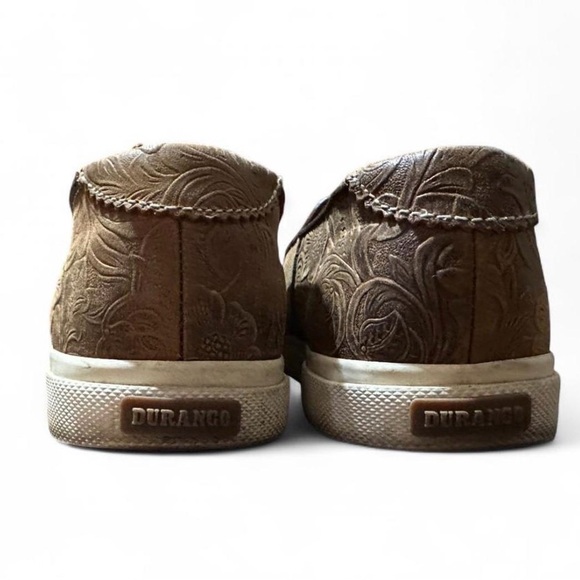 Durango Brown Embossed Slip-On Flats - Picture 3 of 5
